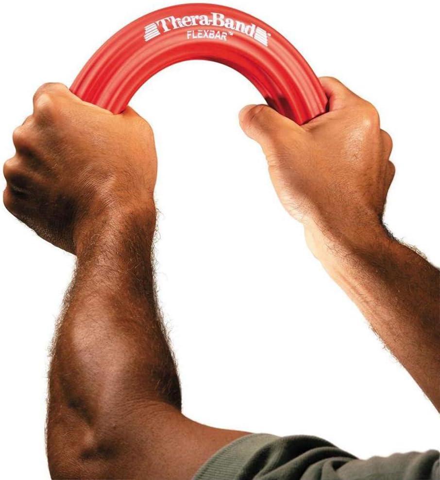 imageResistance Bar TheraBand FlexBar Pain Relief for Tennis Elbow Injury Tendonitis amp Improve Grip Strength Rehab and Therapy After Injury Red Beginner