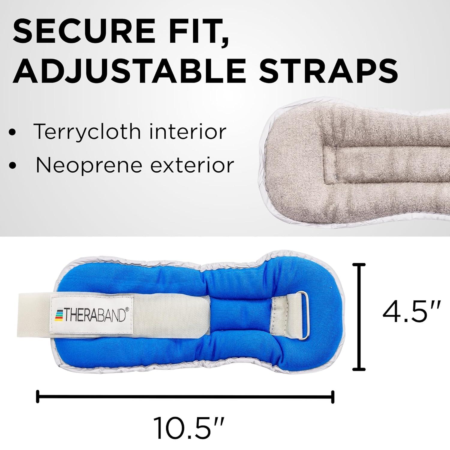 imageTHERABAND Ankle Weights Comfort Fit Wrist amp Ankle Cuff Weight Set Adjustable Walking Weights for Cardio Home Workout Ankle Strengthening amp Physical Therapy Blue 25 lb Each Set of 2 5 Pounds