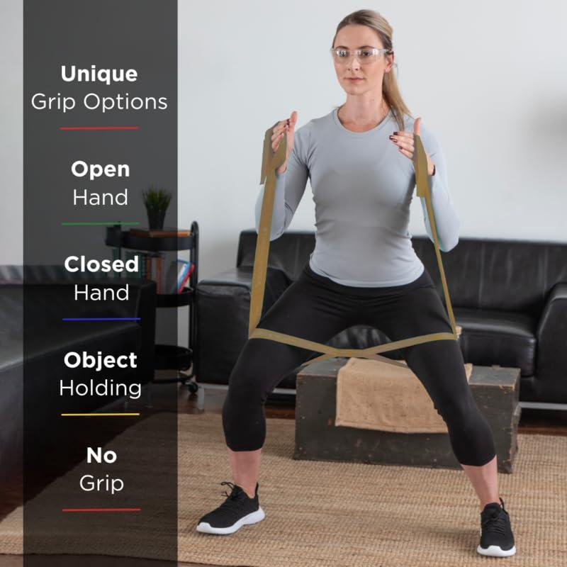 imageTHERABAND CLX Resistance Band with Loops 25 Yard Band Gold Max NonLatex Elastic Band for Exercise Mobility amp Rehab Stretching Home Workouts ColorCoded for Easy Resistance Levels