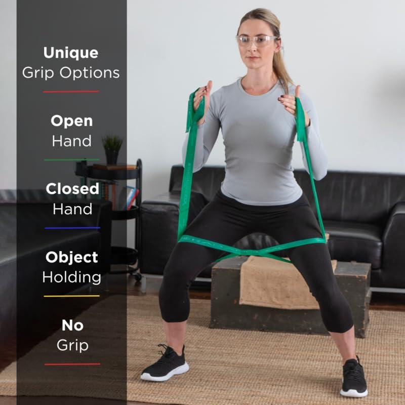 imageTHERABAND CLX Resistance Band with Loops 25 Yard Band Green Heavy NonLatex Elastic Band for Exercise Mobility amp Rehab Stretching Home Workouts ColorCoded for Easy Resistance Levels