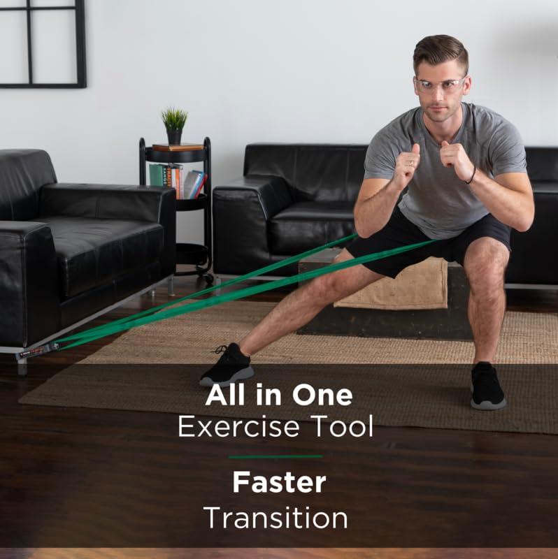 imageTHERABAND CLX Resistance Band with Loops 25 Yard Band Green Heavy NonLatex Elastic Band for Exercise Mobility amp Rehab Stretching Home Workouts ColorCoded for Easy Resistance Levels