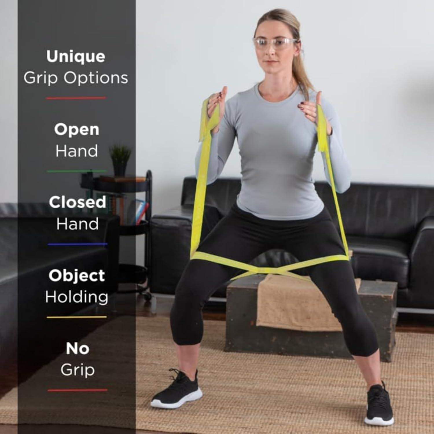 imageTHERABAND CLX Resistance Band with Loops 25 Yard Band Yellow Light NonLatex Elastic Band for Exercise Mobility amp Rehab Stretching Home Workouts ColorCoded for Easy Resistance Levels