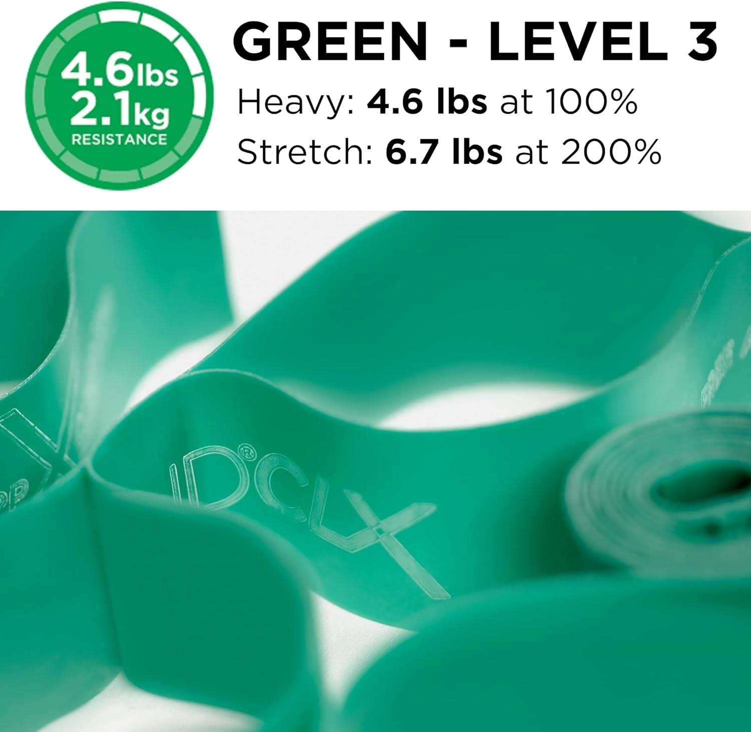 imageTHERABAND CLX Resistance Band with Loops 5 Feet Silver Super Heavy NonLatex Elastic Band for Exercise Mobility amp Rehab Stretching Home Workouts ColorCoded for Easy Resistance LevelsLevel 3 Heavy Green