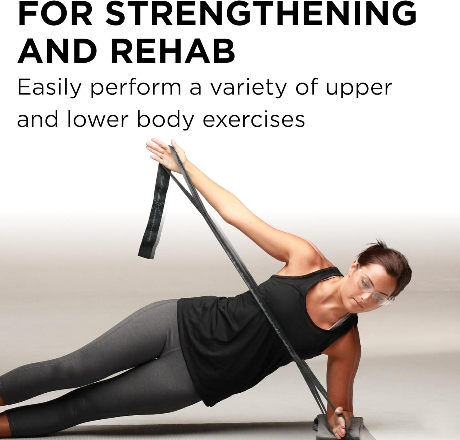imageTHERABAND CLX Resistance Band with Loops 5 Feet Silver Super Heavy NonLatex Elastic Band for Exercise Mobility amp Rehab Stretching Home Workouts ColorCoded for Easy Resistance LevelsLevel 5 Special Heavy Black