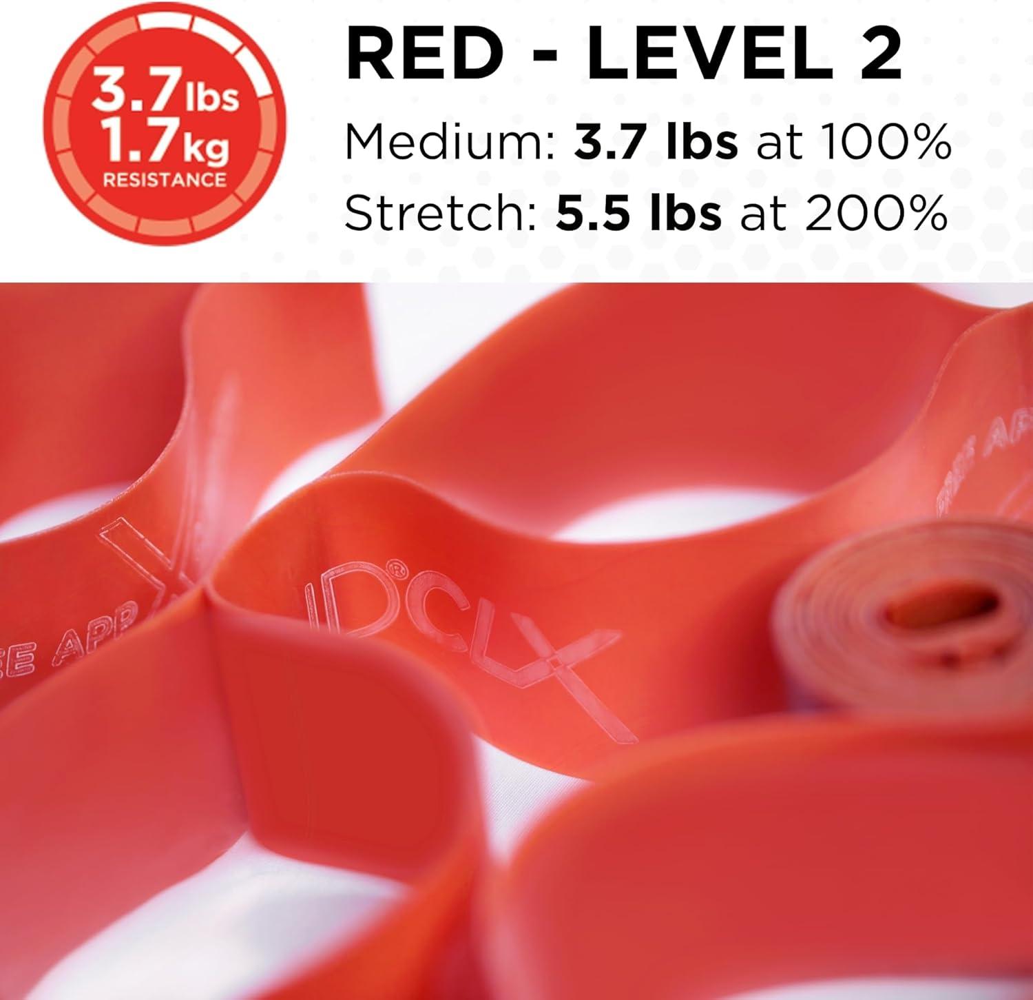 imageTHERABAND CLX Resistance Band with Loops 5Foot BandLevel 2 Medium Red