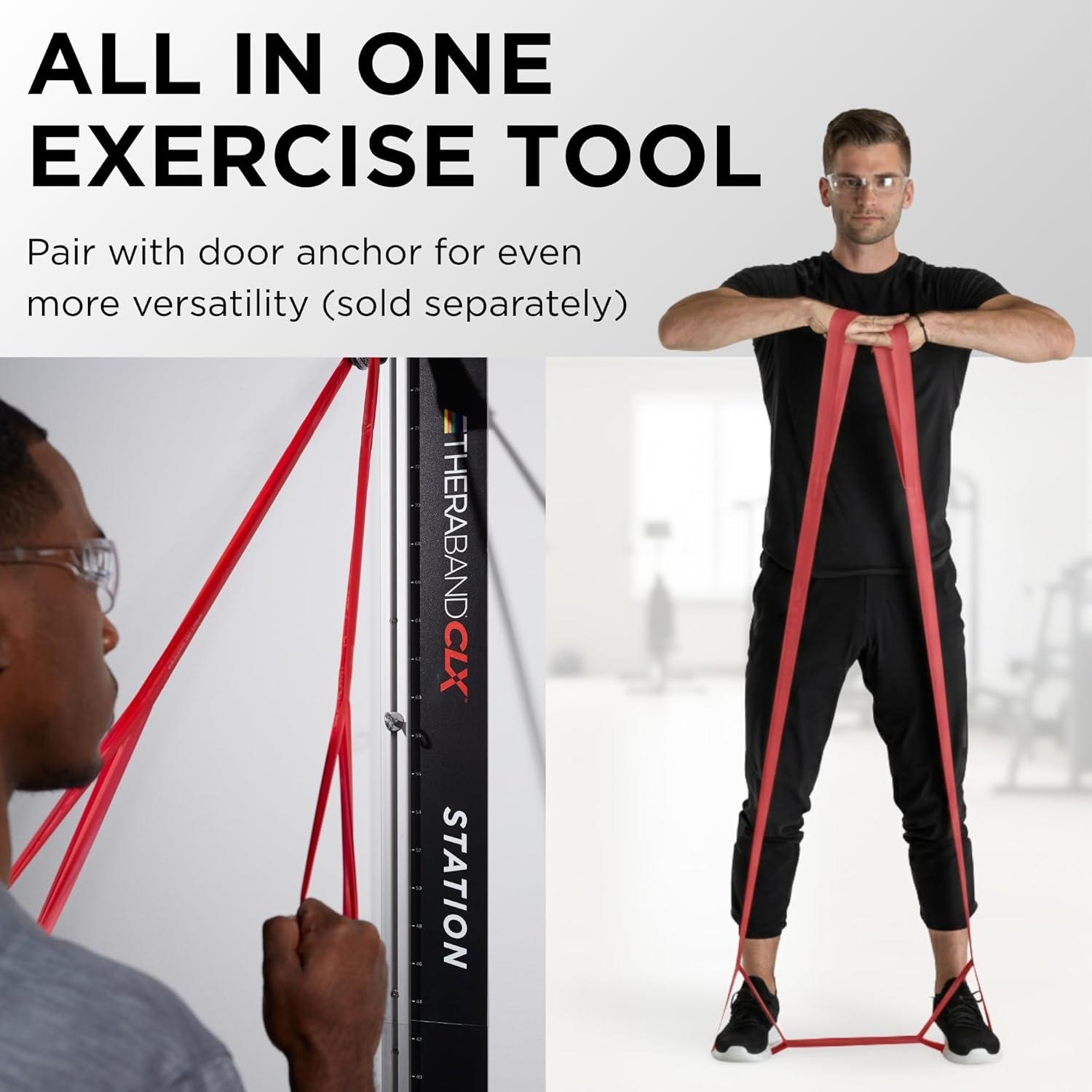 imageTHERABAND CLX Resistance Band with Loops 5Foot BandLevel 2 Medium Red