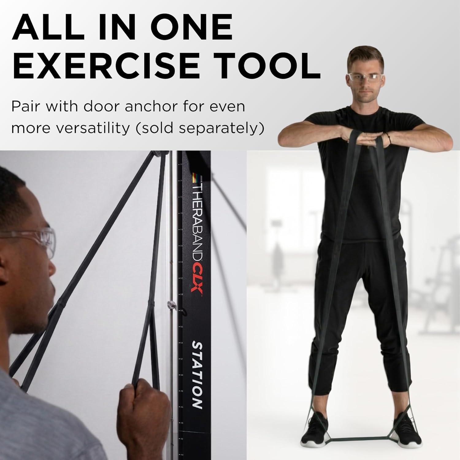 imageTHERABAND CLX Resistance Band with Loops 5Foot BandLevel 5 Special Heavy Black