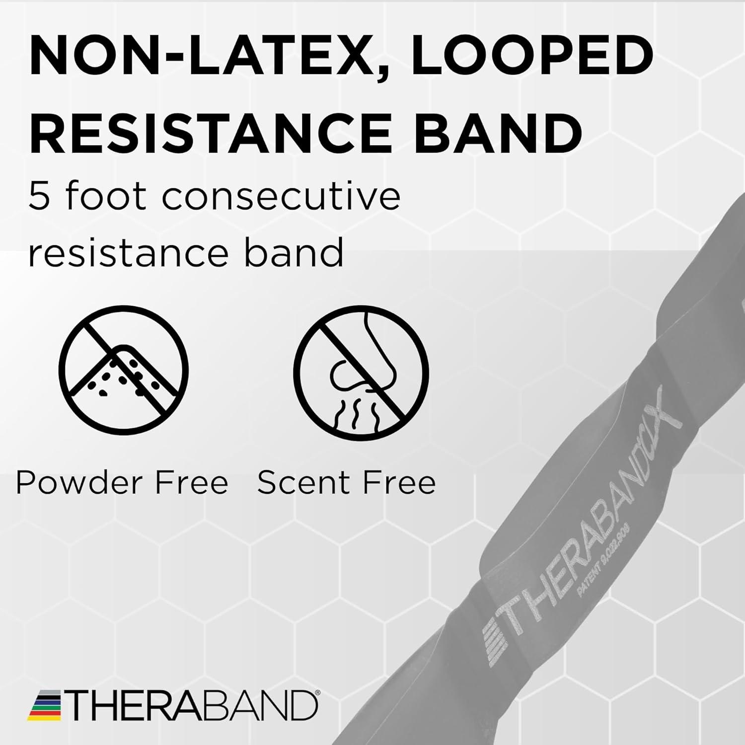 imageTHERABAND CLX Resistance Band with Loops 5Foot BandLevel 6 Super Heavy Silver