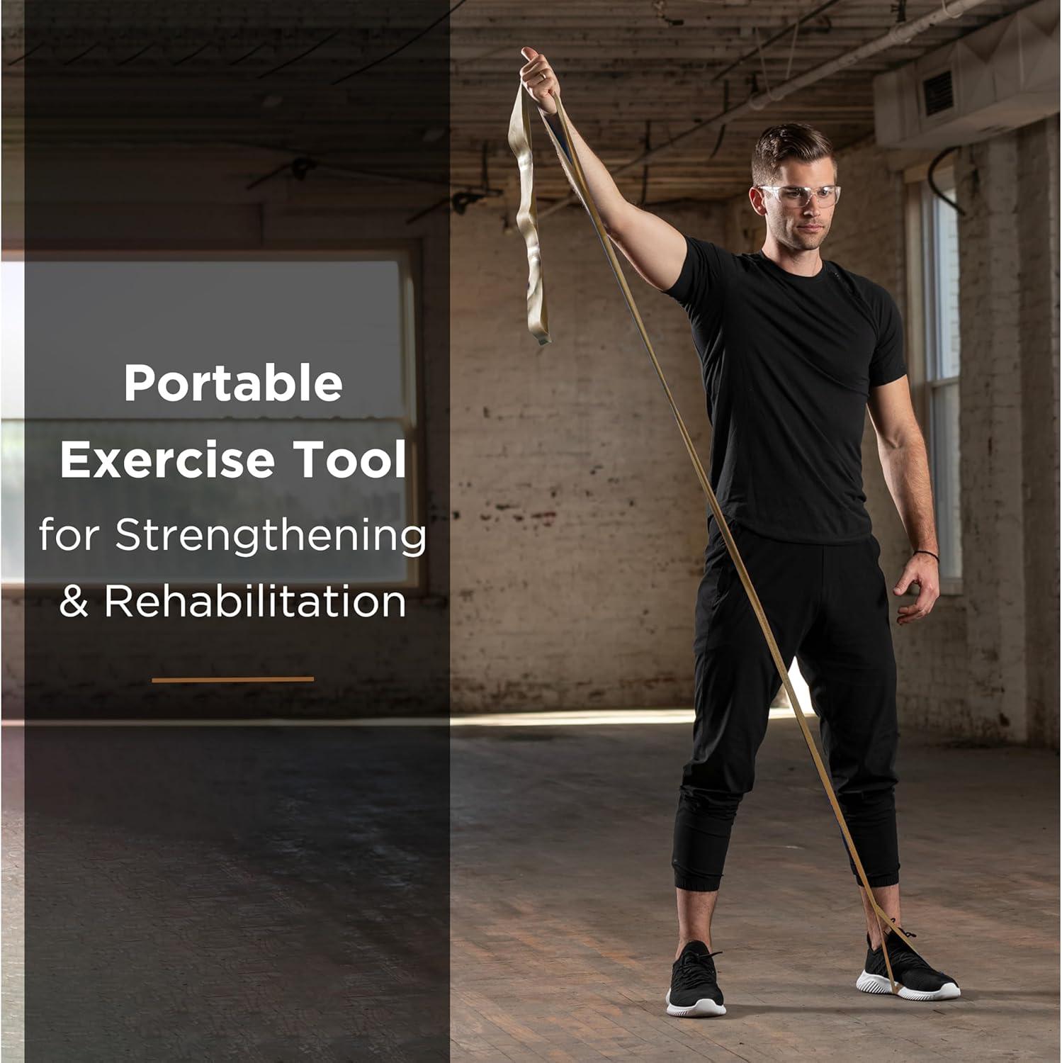 imageTHERABAND CLX Resistance Band with Loops 5Foot BandLevel 7 Elite Gold