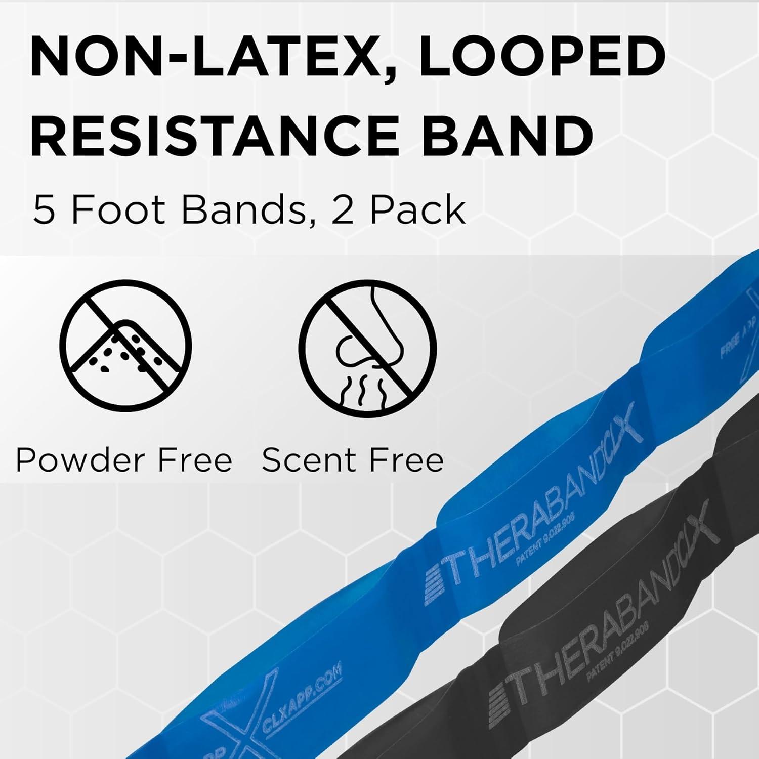 imageTHERABAND CLX Resistance Band with Loops Fitness Band for Home Exercise and WorkoutsBlueBlack Extra HeavySpecial Heavy