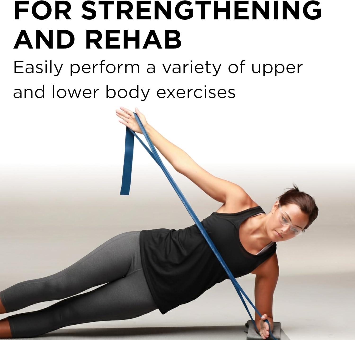 imageTHERABAND CLX Resistance Band with Loops Fitness Band for Home Exercise and WorkoutsBlueBlack Extra HeavySpecial Heavy