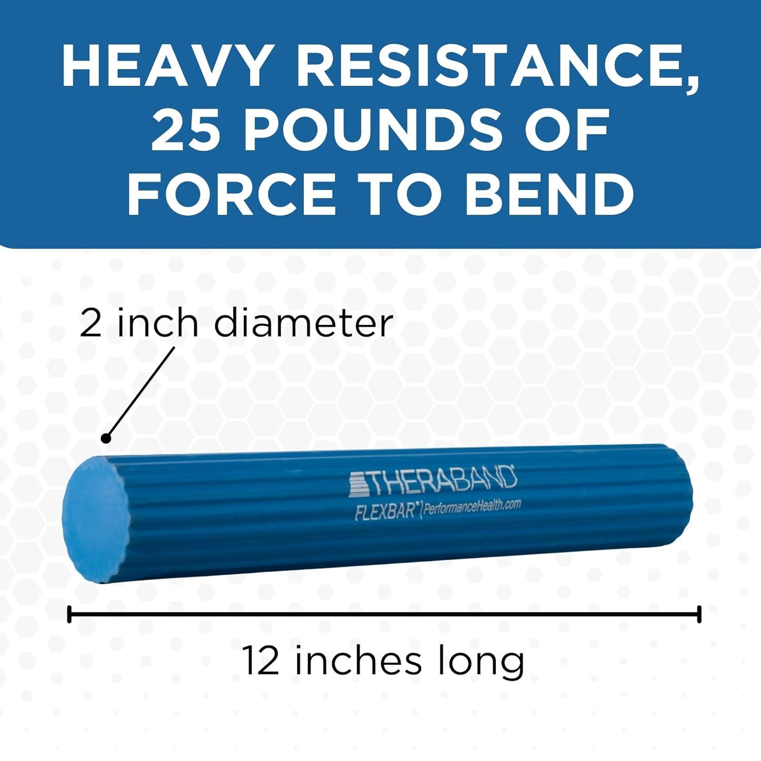 imageTHERABAND FlexBar Resistance Bar Medium Green Flex Therapy Bar for Physical Therapy Wrist amp Forearm Exercise Equipment Non Slip Grip Compact DesignBlue Heavy