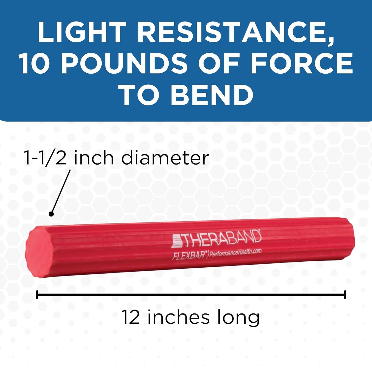 imageTHERABAND FlexBar Resistance Bar Medium Green Flex Therapy Bar for Physical Therapy Wrist amp Forearm Exercise Equipment Non Slip Grip Compact DesignRed Light