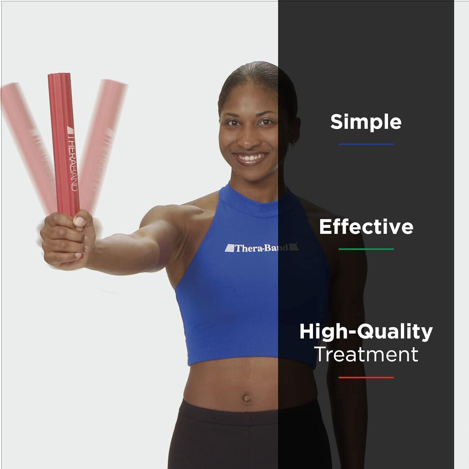imageTHERABAND FlexBar Tennis Elbow Therapy Bar Relieve Tendonitis Pain amp Improve Grip Strength Resistance Bar for Golfers Elbow amp Tendinitis Blue Heavy Advanced
