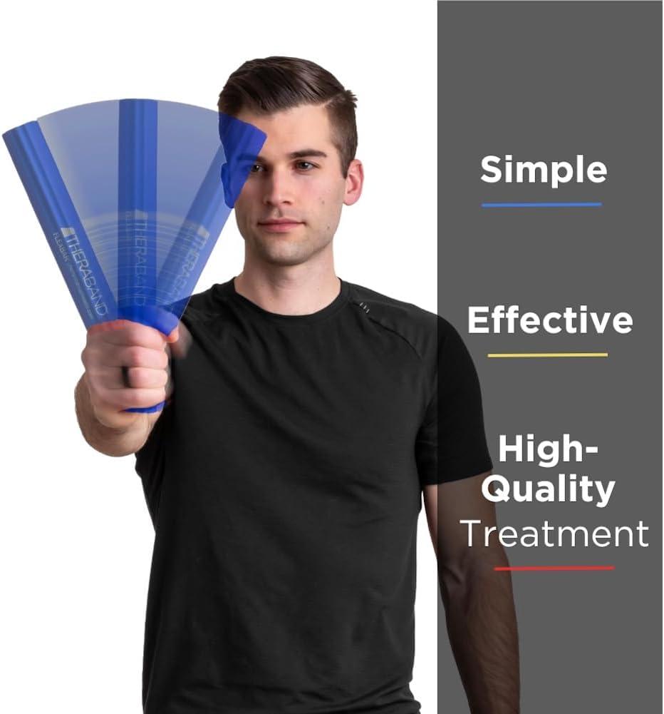 imageTHERABAND FlexBar Tennis Elbow Therapy Bar Relieve Tendonitis Pain amp Improve Grip Strength Resistance Bar for Golfers Elbow amp Tendinitis Blue Heavy Advanced