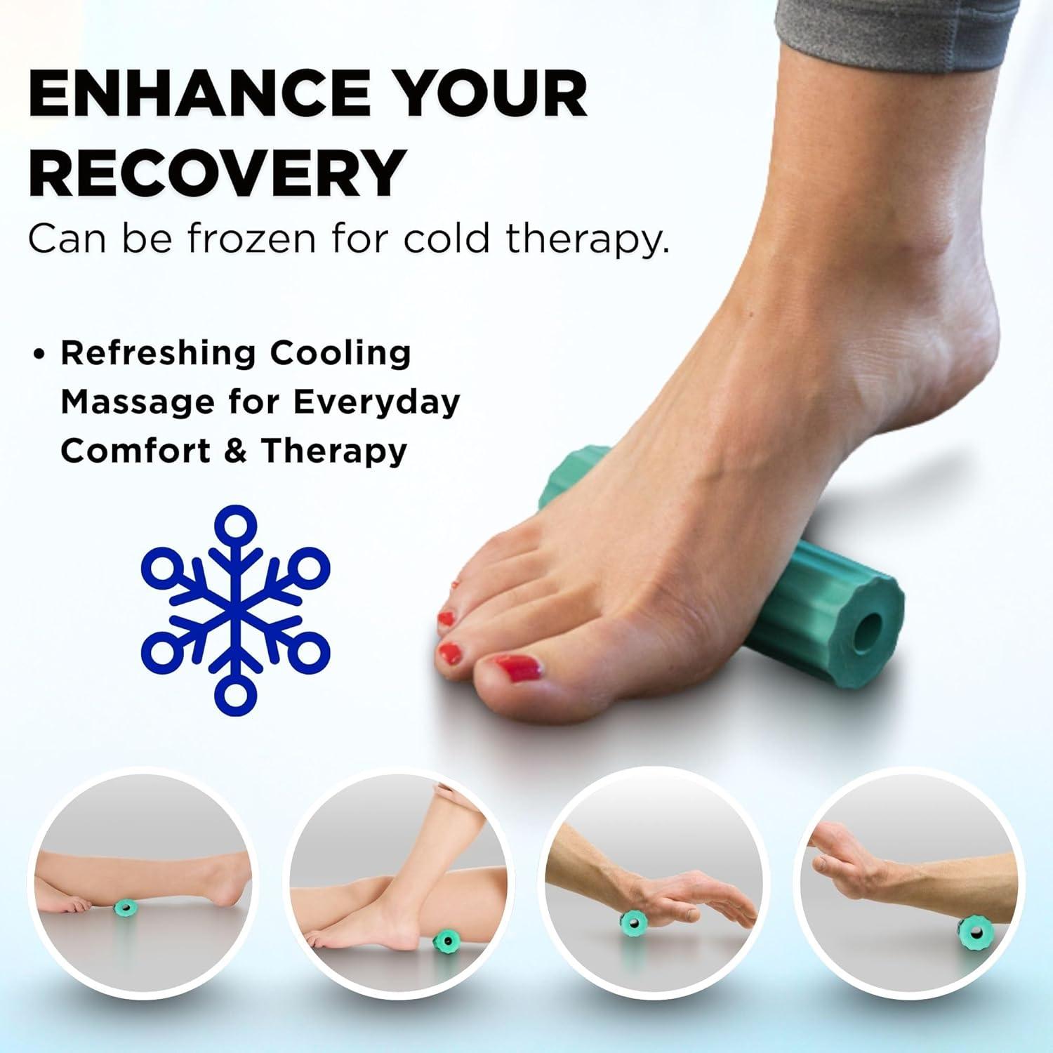 imageTHERABAND Foot Roller for Foot ReliefMassage Ball Roller for Arch Discomfort Plantar Fasciitis Treatment Heel Spurs RelieverTired FeetBest Foot Massager with Ridges for Self Myofascial ReleaseRetail Packaging