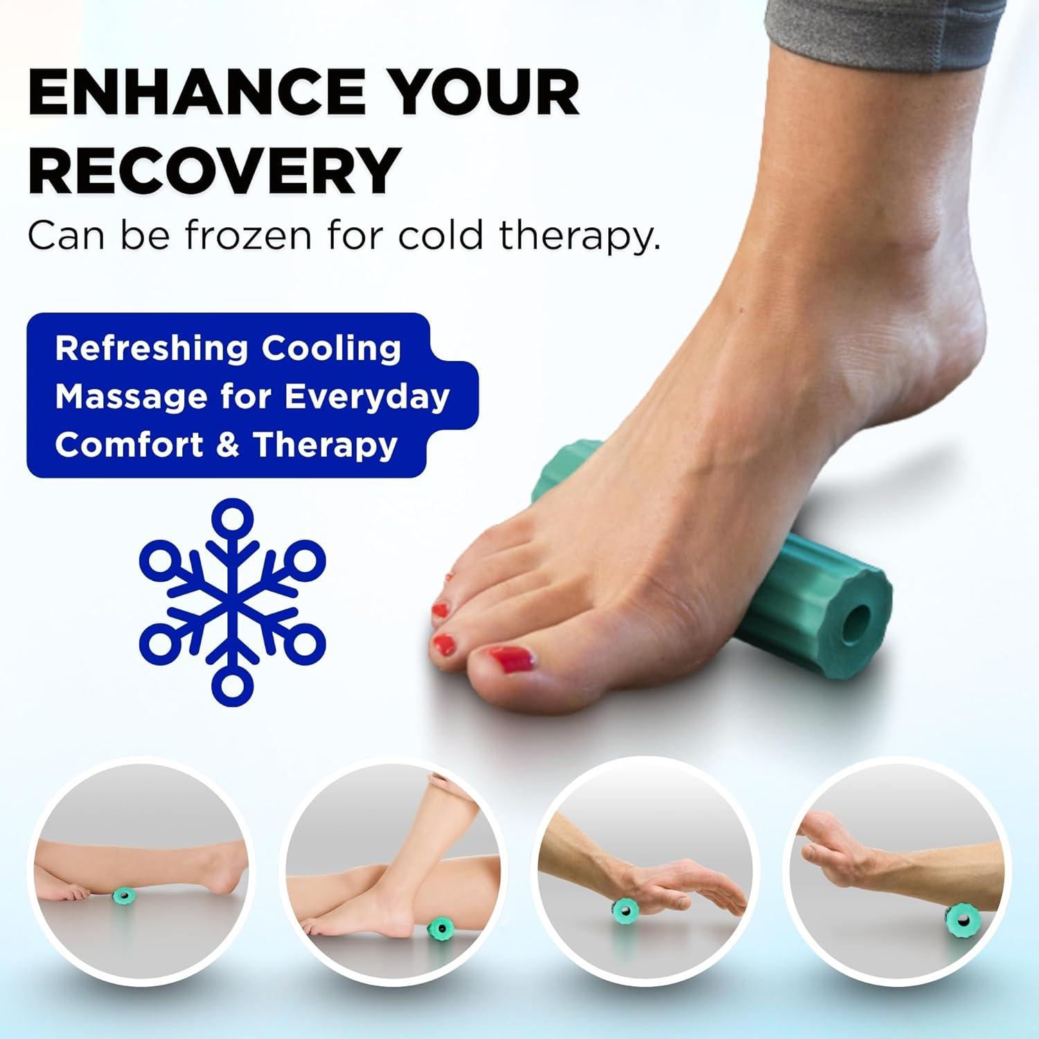 imageTHERABAND Foot Roller for Foot ReliefMassage Ball Roller for Arch Discomfort Plantar Fasciitis Treatment Heel Spurs RelieverTired FeetBest Foot Massager with Ridges for Self Myofascial ReleaseNew Version