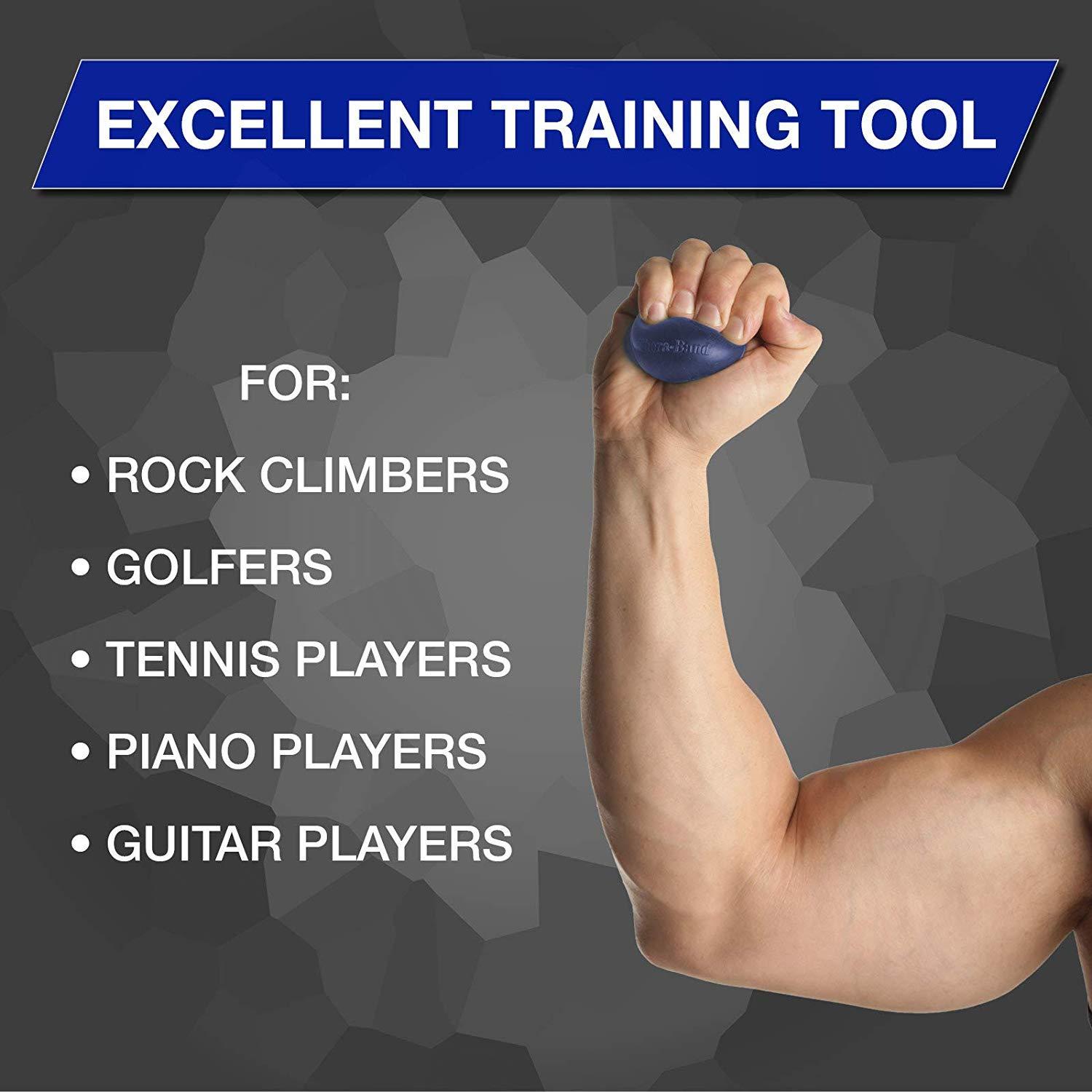 imageTHERABAND Hand Exerciser Ball For Hand Wrist Finger Forearm Grip Strengthening amp Therapy Squeeze Ball to Increase Hand Flexibility amp Relieve Joint Pain Blue Firm