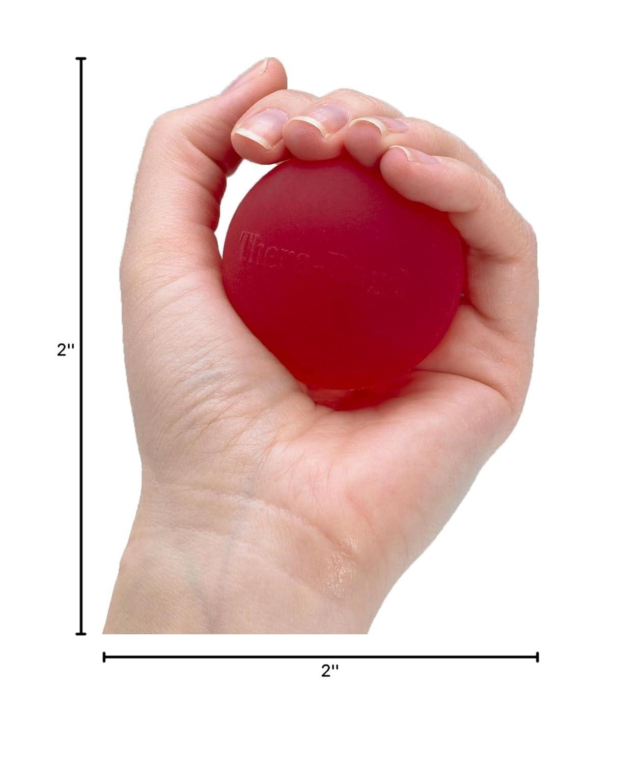 imageTHERABAND Hand Exerciser Ball For Hand Wrist Finger Forearm Grip Strengthening amp Therapy Squeeze Ball to Increase Hand Flexibility amp Relieve Joint Discomfort Red Soft Beginner