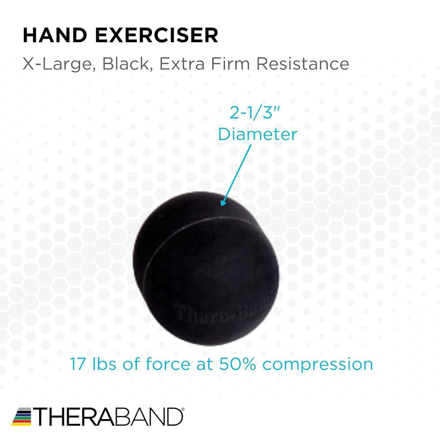 imageTHERABAND Hand Exerciser Ball XLarge Green Medium Resistance for Grip Strengthening Finger amp Hand Therapy Squeeze Ball for Rehab Wrist amp Forearm Exercise LatexFree Textured SurfaceBlack Extra Firm