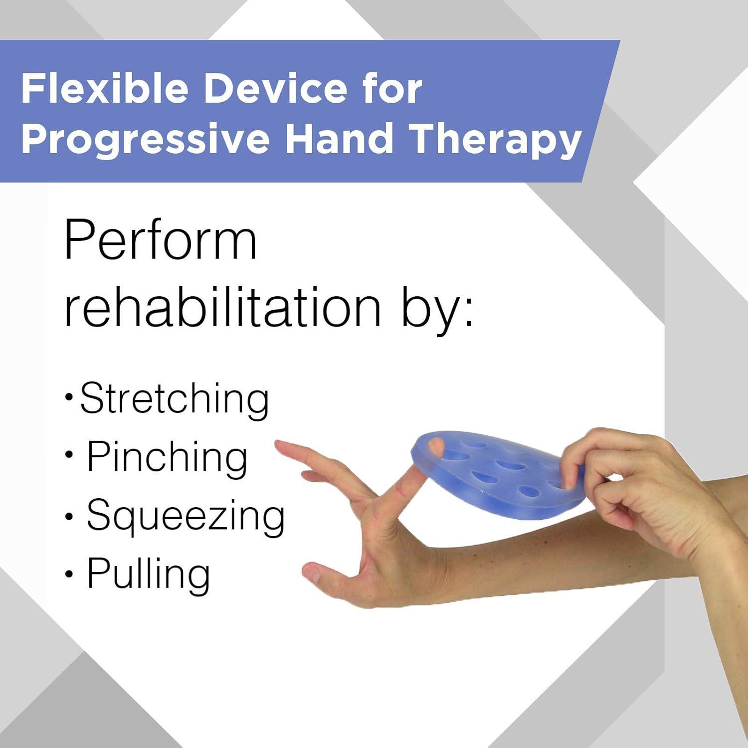 imageTHERABAND Hand Xtrainer NonLatex Hand Exerciser for Progressive Hand Therapy Strengthen Fingers Hands and Forearms Grip Trainer Strengthener Helps Relieve Joint Pain Blue Firm Advanced