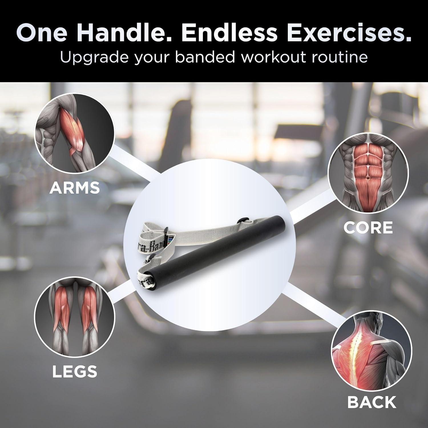 imageTHERABAND Hard Sports Handle 12 Hand Grip Accessory for Elastic Resistance Bands and Tubes Exercise Equipment for Home Gym Workout Training Sports Performance Use with Door Anchor