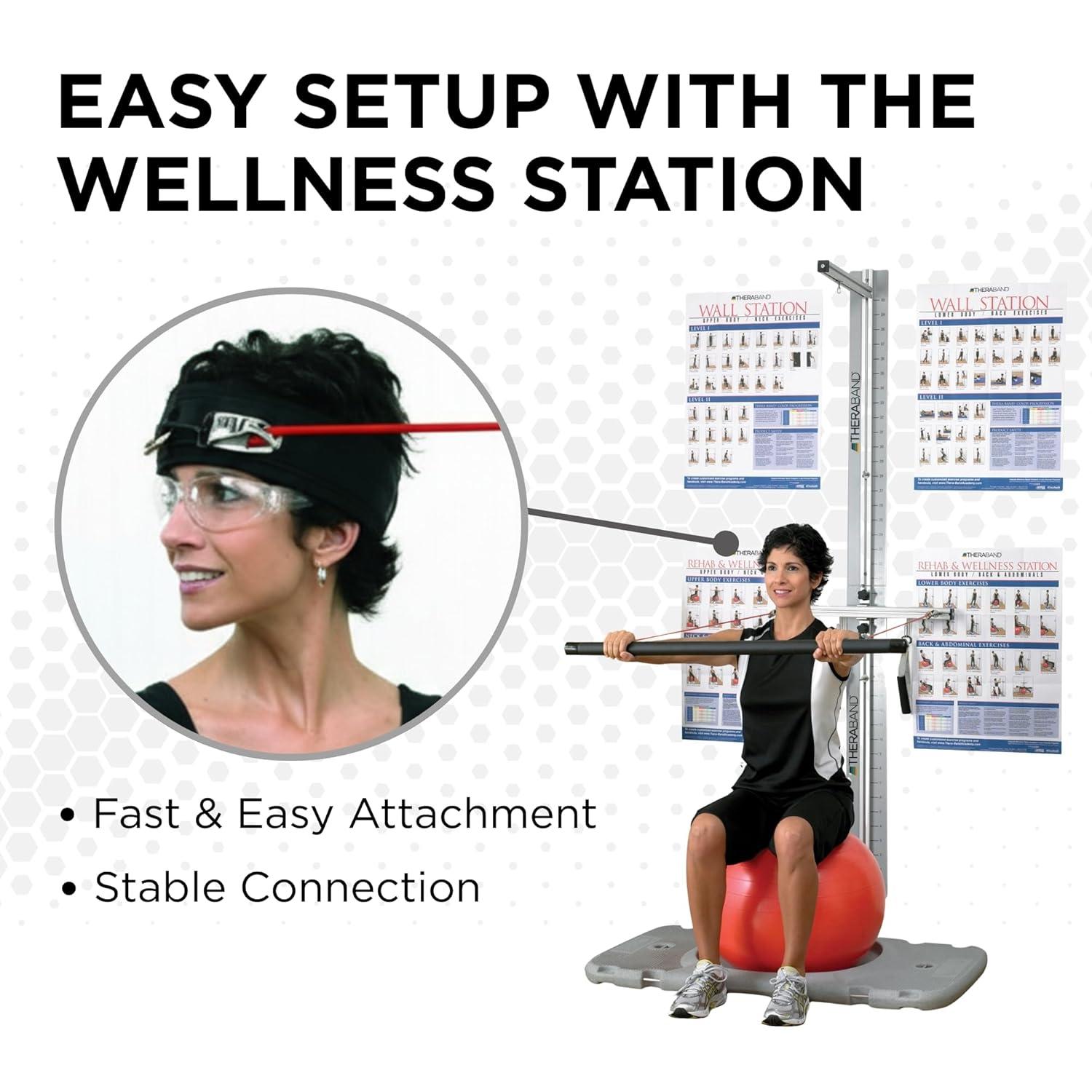 imageTHERABAND Head Strap Attachment for Wellness Exercise amp Wall Station Adjustable Neck Exercise Strap Durable Fabric Construction Professional Rehab Accessory