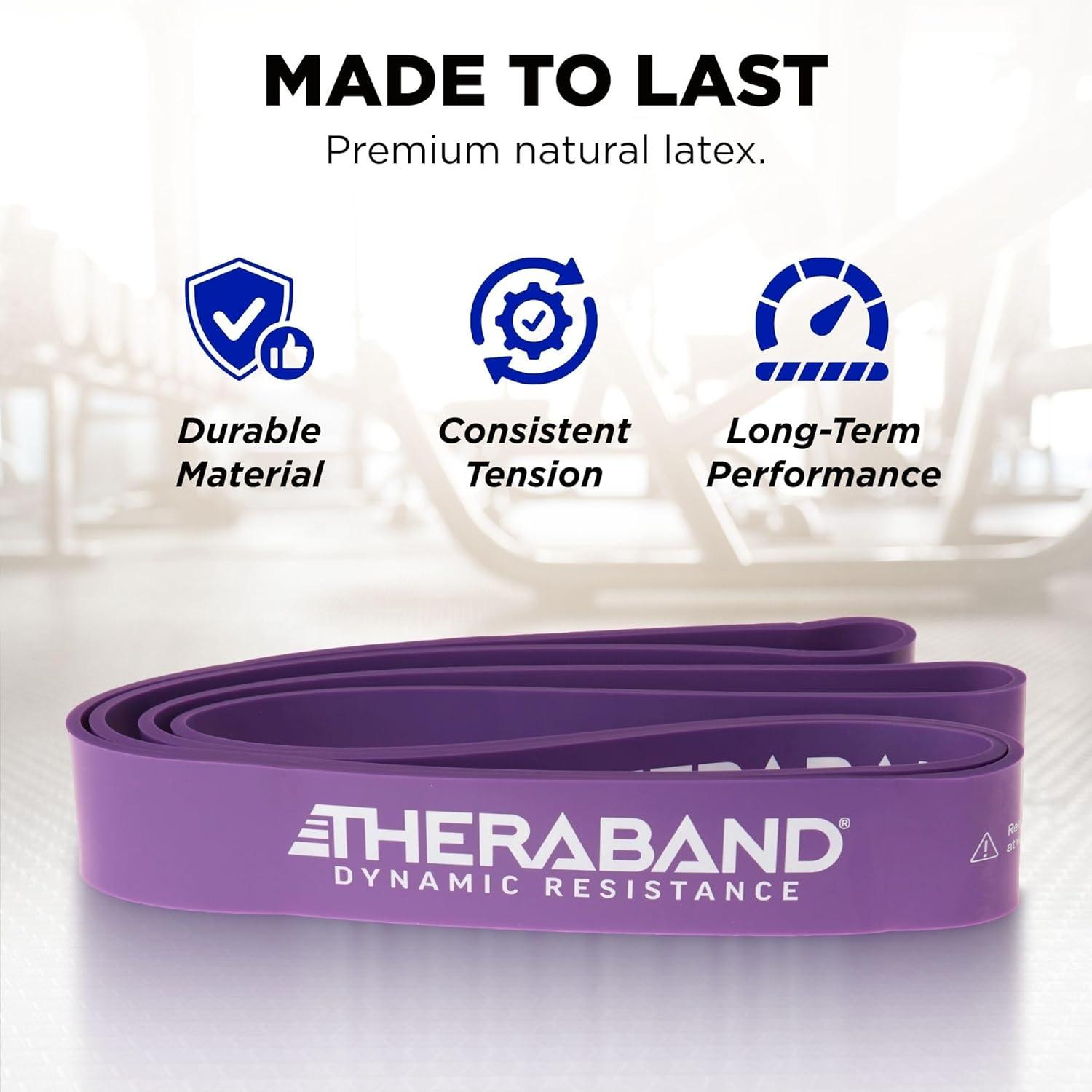 imageTHERABAND High Resistance Band ExtraHeavy Elastic Super Band for Full Body Workouts Physical Therapy Strength Training Durable 41 Loop Exercise Band 50 lbs Resistance