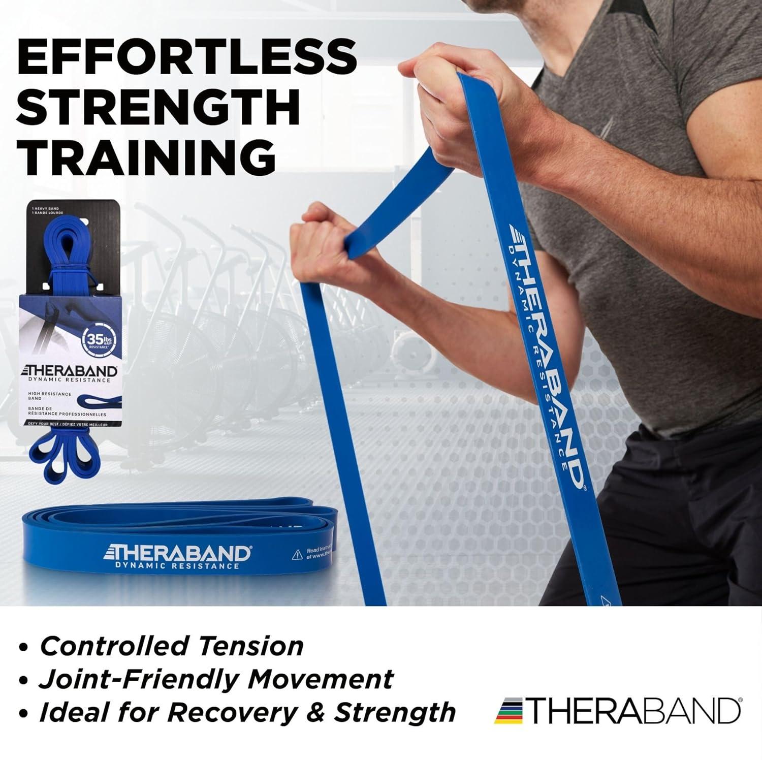 imageTHERABAND High Resistance Band Heavy Elastic Super Band for Full Body Workouts Physical Therapy Strength Training Durable 41 Loop Exercise Band 35 lbs Resistance