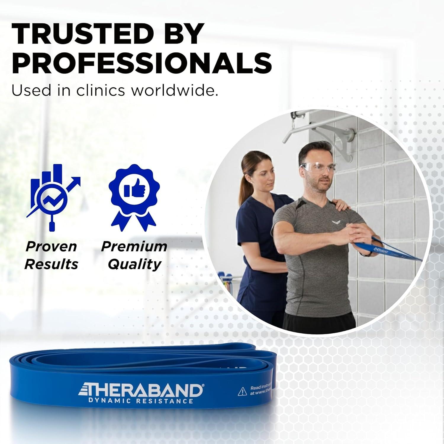 imageTHERABAND High Resistance Band Heavy Elastic Super Band for Full Body Workouts Physical Therapy Strength Training Durable 41 Loop Exercise Band 35 lbs Resistance