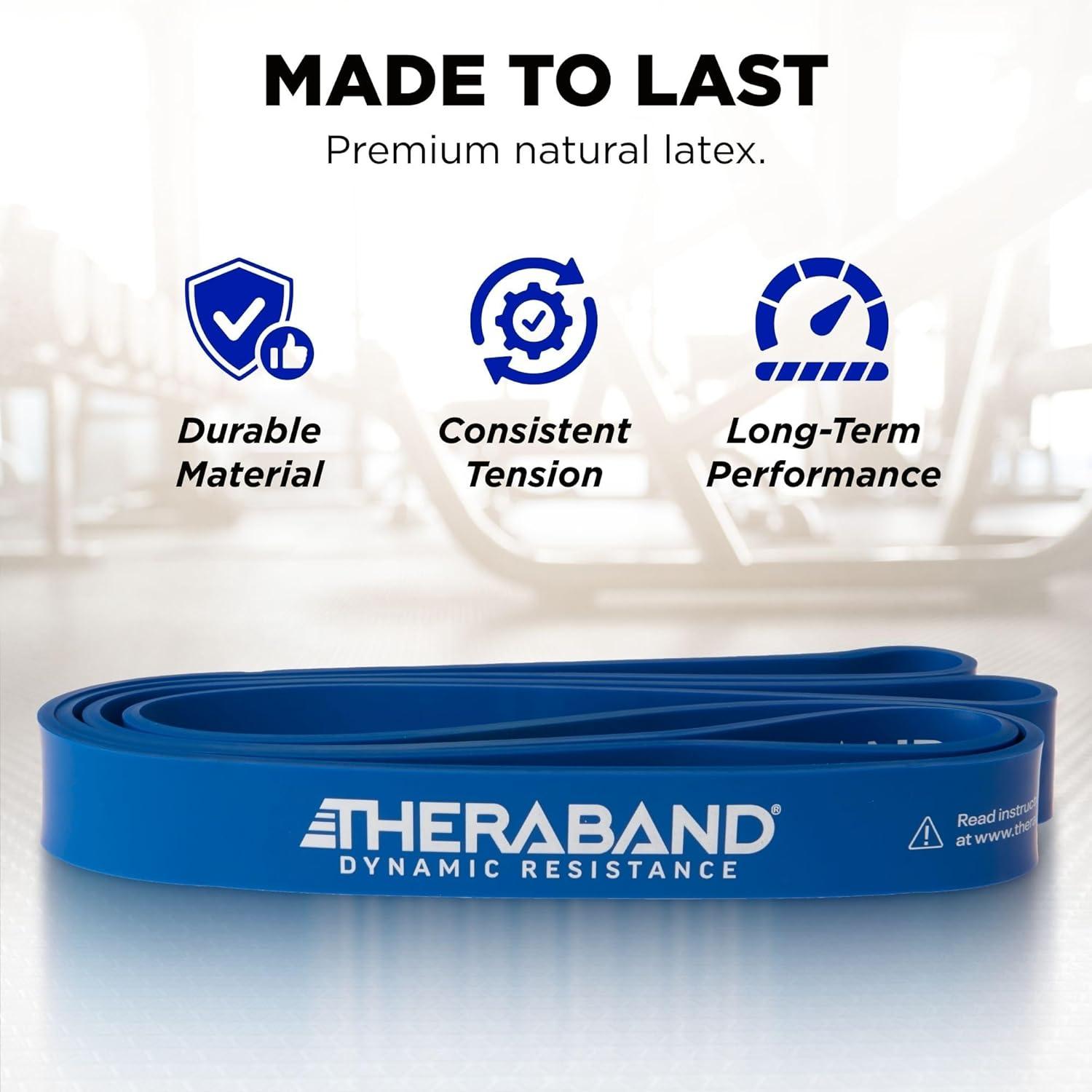 imageTHERABAND High Resistance Band Heavy Elastic Super Band for Full Body Workouts Physical Therapy Strength Training Durable 41 Loop Exercise Band 35 lbs Resistance