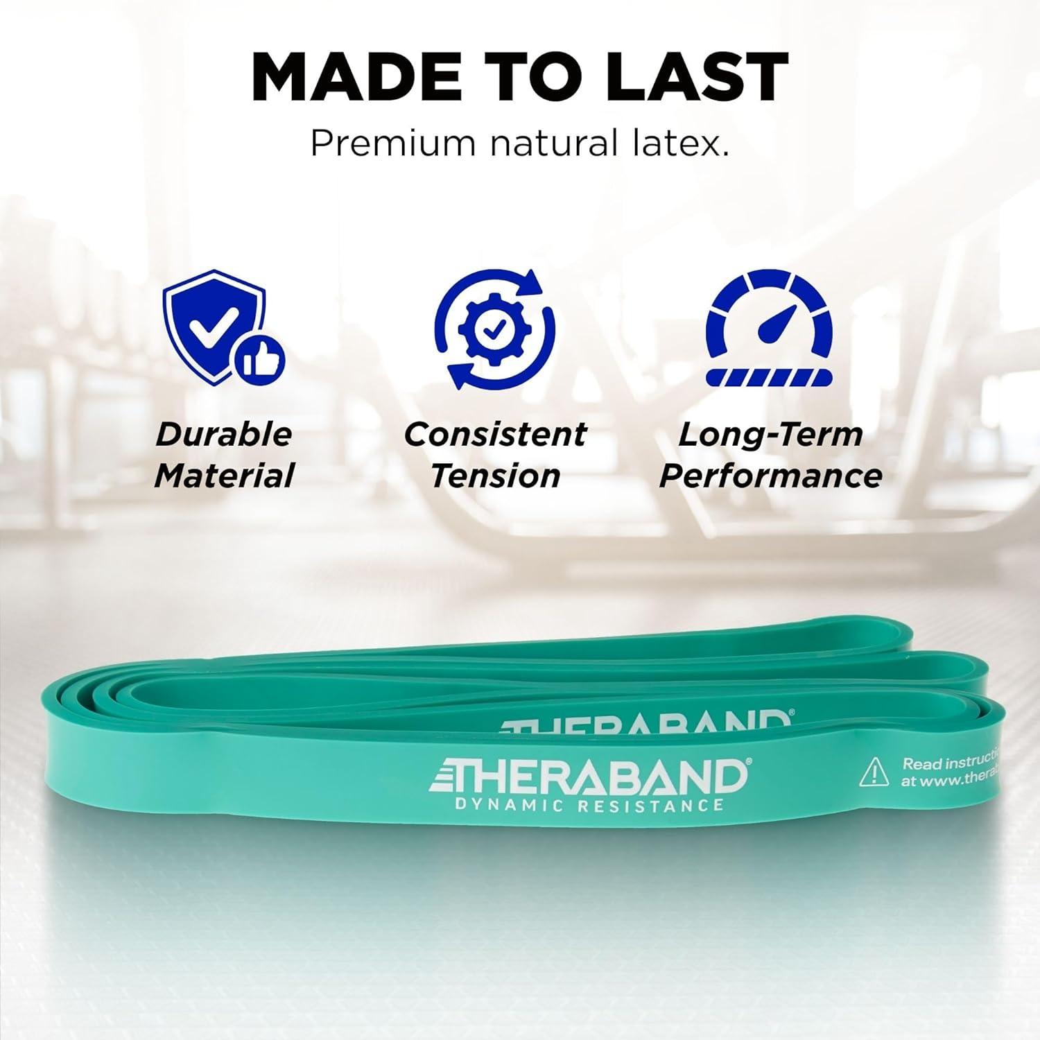 imageTHERABAND High Resistance Band Medium Elastic Super Band for Full Body Workouts Physical Therapy Strength Training Durable 41 Loop Exercise Band 25 lb Resistance
