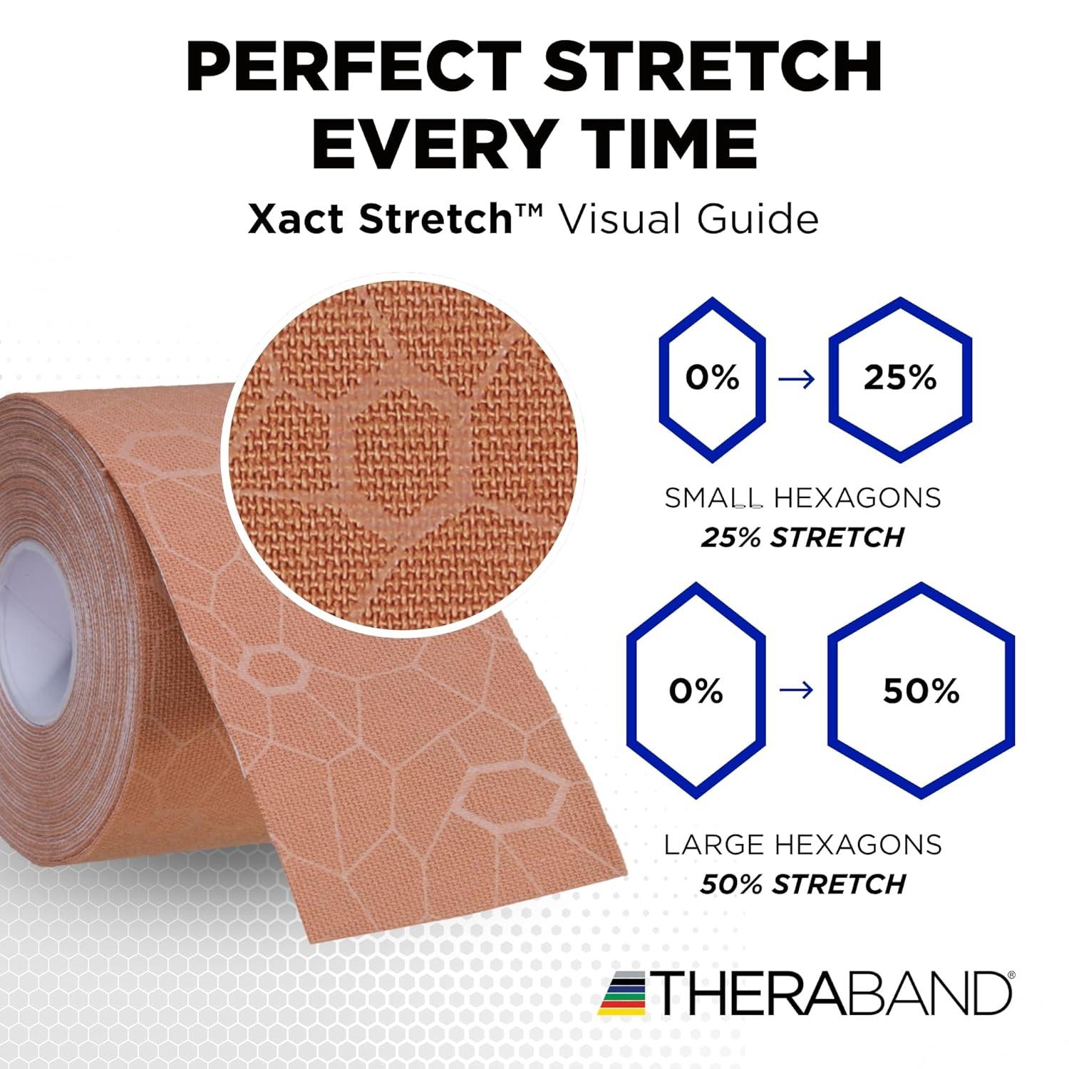 imageTHERABAND Kinesiology Tape BeigeBeige 2 X 164 Roll 6 Pack with XactStretch Indicators LongLasting Athletic Tape for Shoulder amp Knee LatexFree Sports Tape Water Resistant CuttoLength