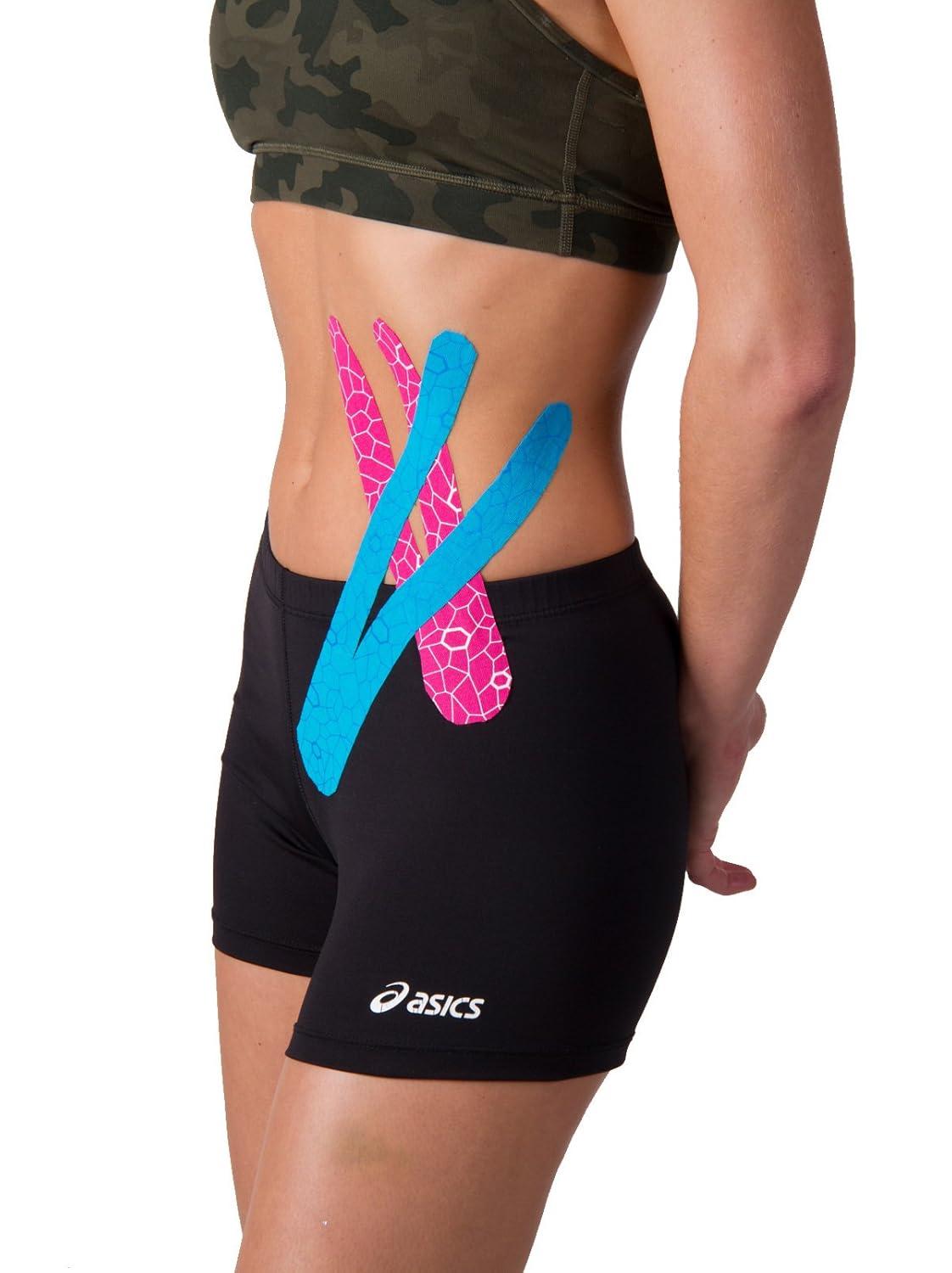 imageTHERABAND Kinesiology Tape BlackGrey 1 Roll with XactStretch Indicators LongLasting Athletic Tape for Shoulder Back amp Knee LatexFree amp Water Resistant for Men and Women PreCut