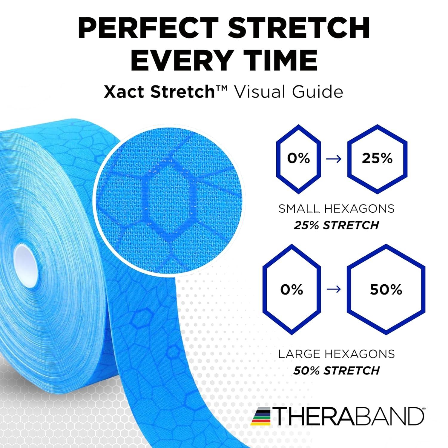 imageTHERABAND Kinesiology Tape BlueBlue 2 X 1033 Foot Bulk Roll with XactStretch Indicators LongLasting Athletic Tape for Shoulder amp Knee LatexFree Sports Tape Water Resistant CuttoLength