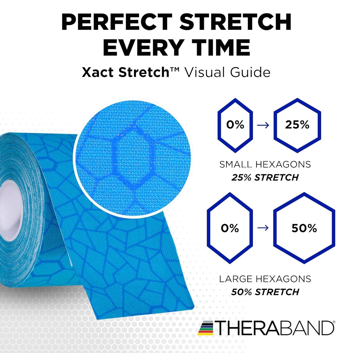 imageTHERABAND Kinesiology Tape BlueBlue 2 X 164 Roll 6 Pack with XactStretch Indicators LongLasting Athletic Tape for Shoulder amp Knee LatexFree Sports Tape Water Resistant CuttoLength