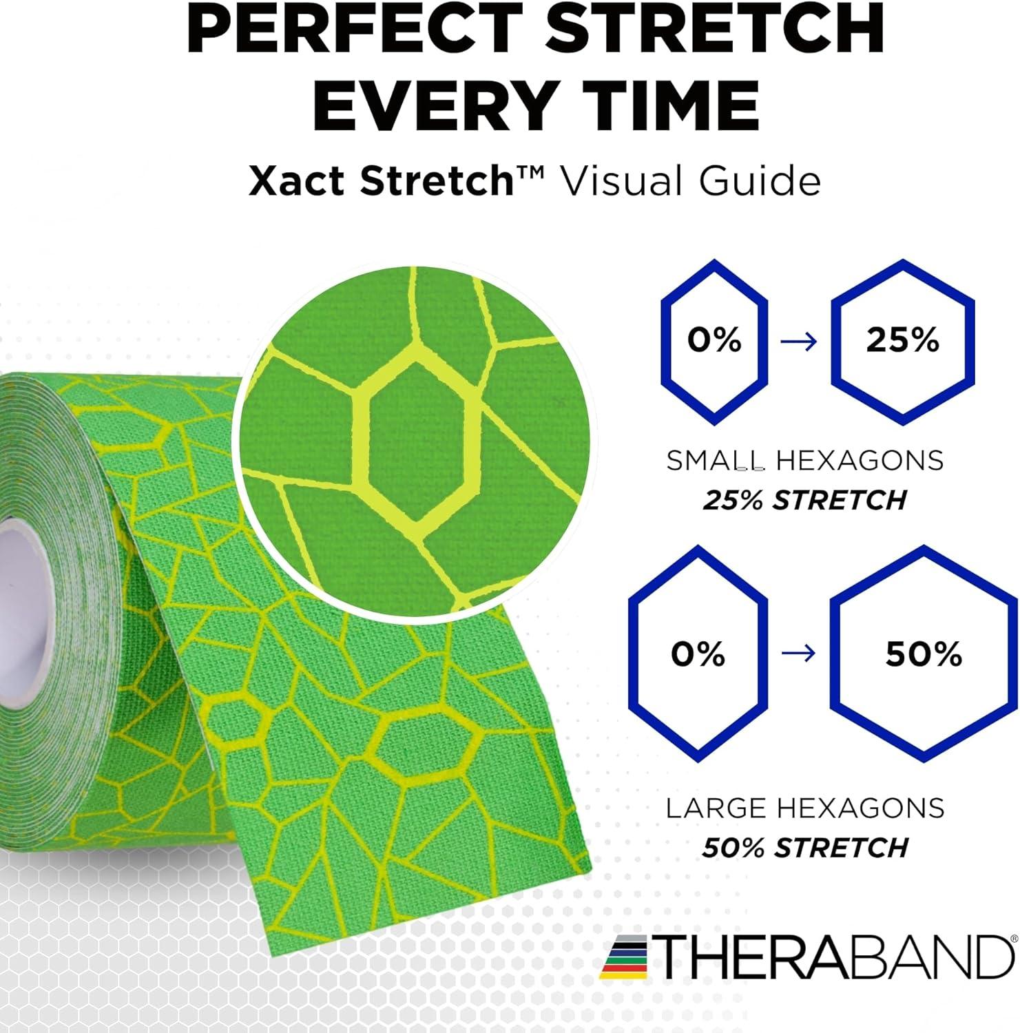 imageTHERABAND Kinesiology Tape GreenYellow 2 X 164 Roll 2 Pack with XactStretch Indicators LongLasting Athletic Tape for Shoulder amp Knee LatexFree Sports Tape Water Resistant CuttoLength