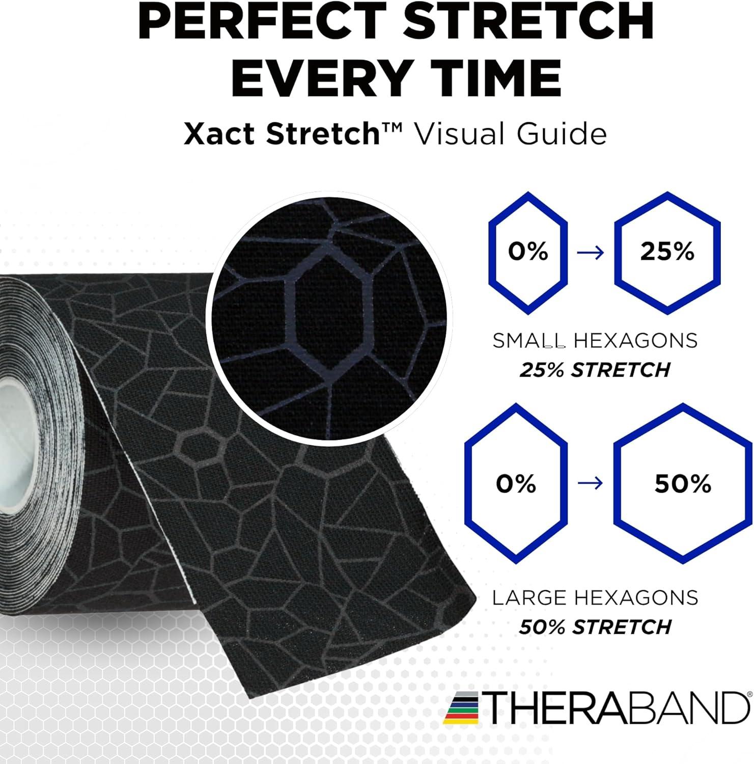 imageTHERABAND Kinesiology Tape Waterproof Physio Tape for Muscle amp Joint Support Standard Roll with XactStretch Application Indicators 2 Inch x 164 Foot Roll BlackGray