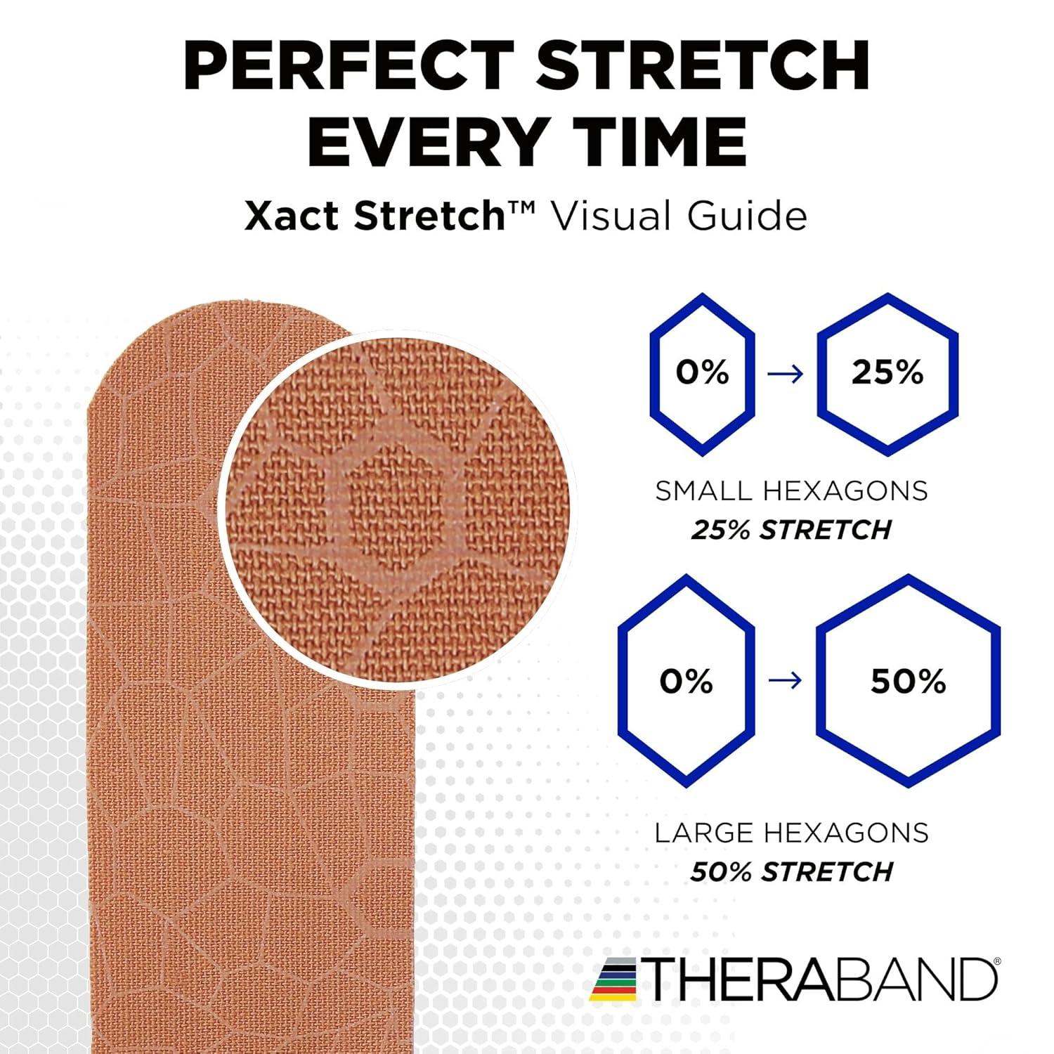 imageTHERABAND Kinesiology Tape Waterproof Physio Tape for Muscle amp Joint Support Standard Roll with XactStretch Application Indicators 2 X 10 Strips 20 Precut Strips BeigeBeige