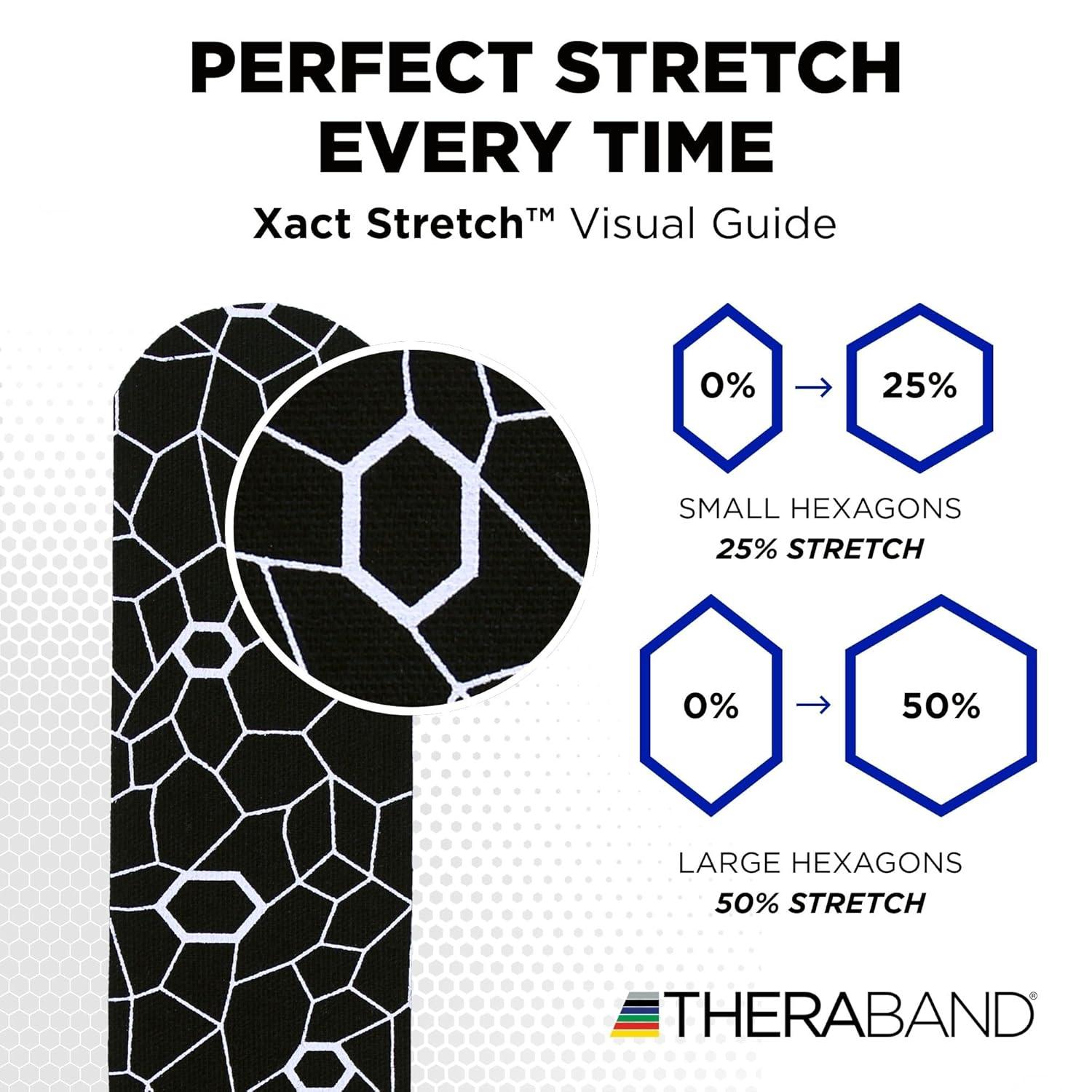 imageTHERABAND Kinesiology Tape Waterproof Physio Tape for Muscle amp Joint Support Standard Roll with XactStretch Application Indicators 2 X 10 Strips 20 Precut Strips BlackWhite