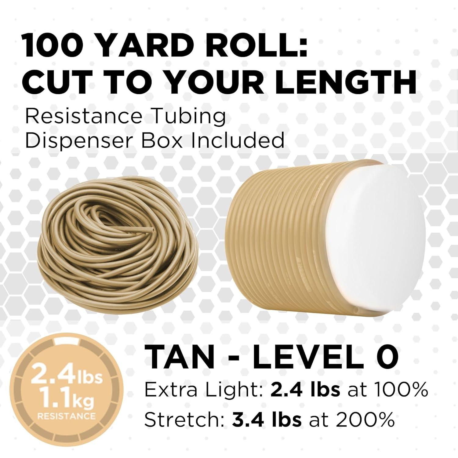 imageTHERABAND Latex Resistance Tubing Green Heavy Level 3 100 ft Roll Professional Grade Resistance Band for Exercise Upper and Lower Body Workouts CuttoLength ColorCoded LevelsLevel 0 Extra Light Tan