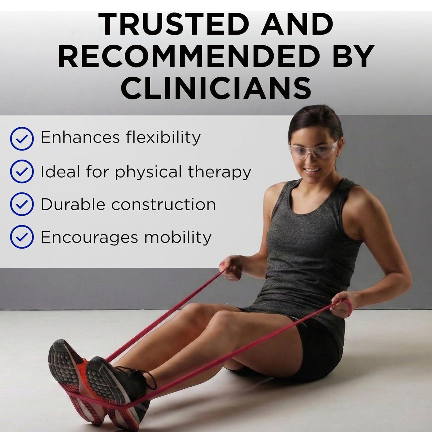 imageTHERABAND Professional Resistance Band 6 Ft Medium Red Level 3 Latex Exercise Band for Physical Therapy Strength Training Pilates amp Home Workouts