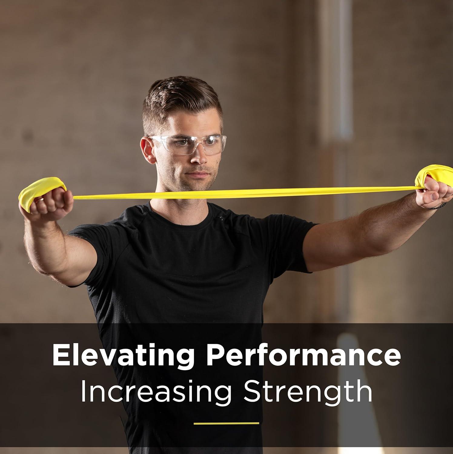 imageTHERABAND Professional Resistance Band Red Level 2 Medium 5 ft Exercise Band for Physical Therapy Strength Training Upper and Lower Body Workouts Yoga and PilatesLevel 2 Medium Yellow