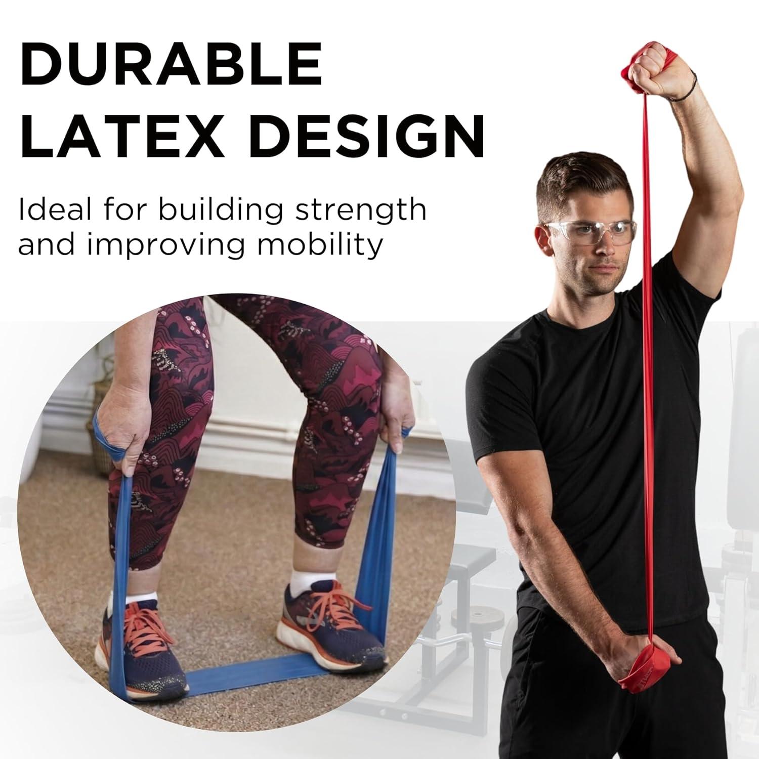 imageTHERABAND Professional Resistance Bands Set 7 Pack 6 ft Exercise Bands for Working Out Stretch Bands for Physical Therapy Pilates amp Full Body Workout Levels 17