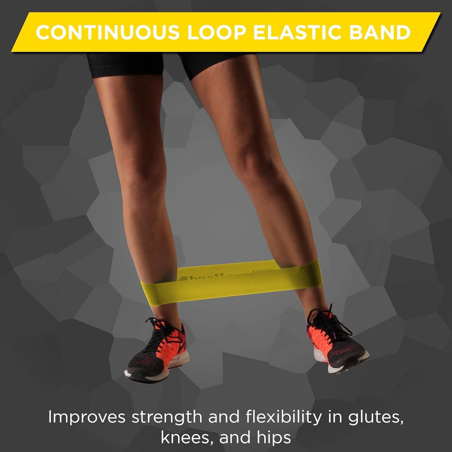 imageTHERABAND Resistance Band Loop Professional Latex Mini Band for Lower Pilates Crossfit Yoga Stretching Physical Therapy Strength Training without Weights 18 Inch Yellow Thin Beginner Level 1