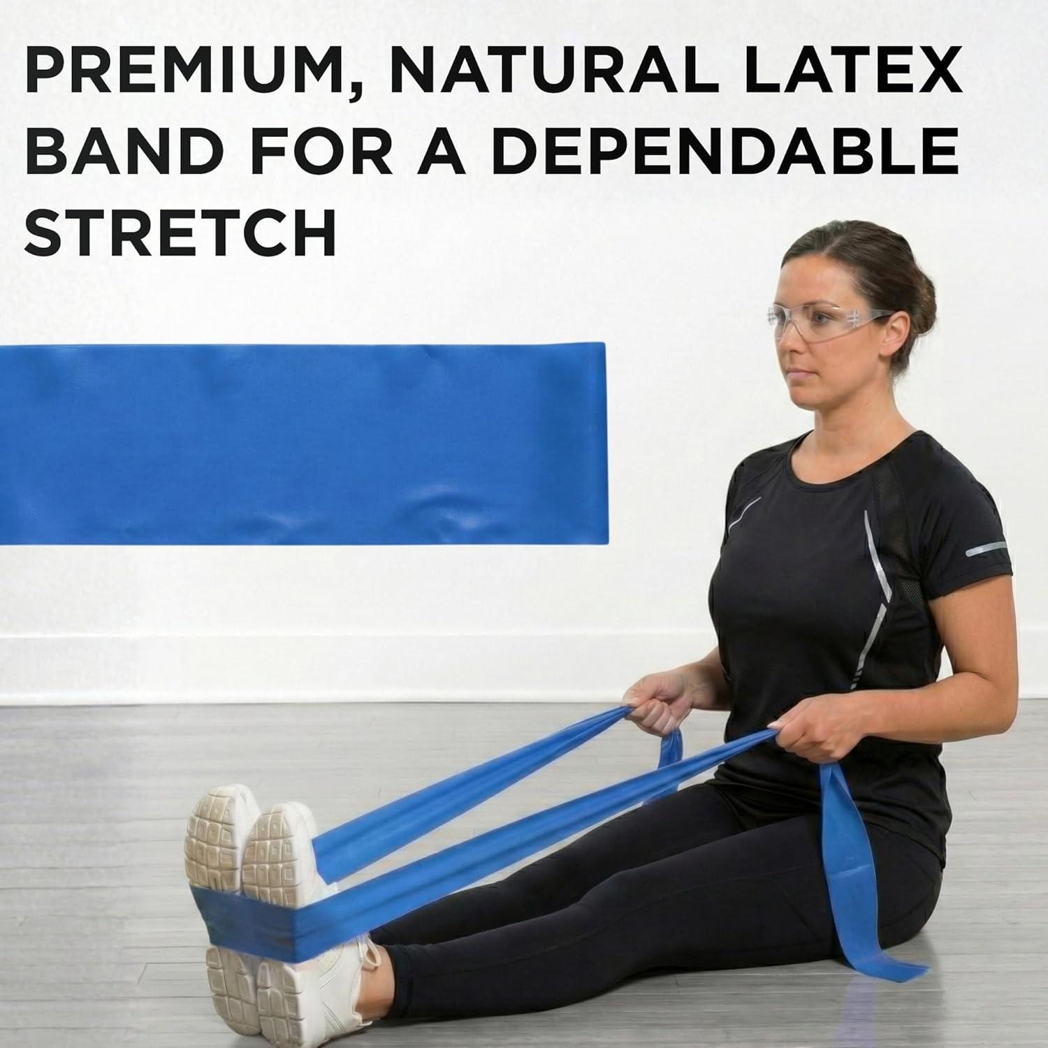 imageTHERABAND Resistance Band Yellow Light 50Yard Roll LatexFree Elastic Band for Exercise Physical Therapy Yoga Pilates Stretching Home Workouts CuttoLength ColorCoded LevelsLevel 4 Extra Heavy Blue