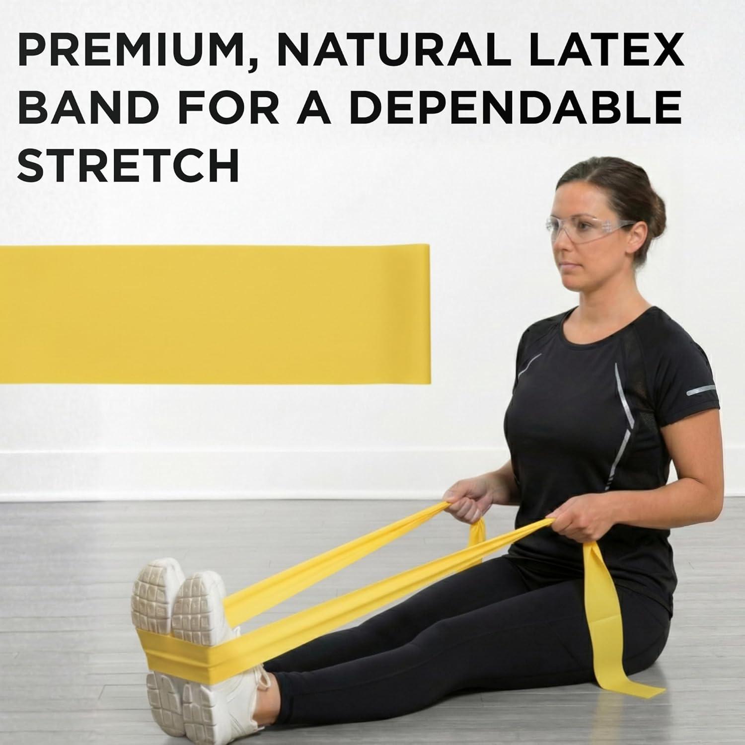 imageTHERABAND Resistance Band Yellow Light 50Yard Roll LatexFree Elastic Band for Exercise Physical Therapy Yoga Pilates Stretching Home Workouts CuttoLength ColorCoded LevelsYellow Thin