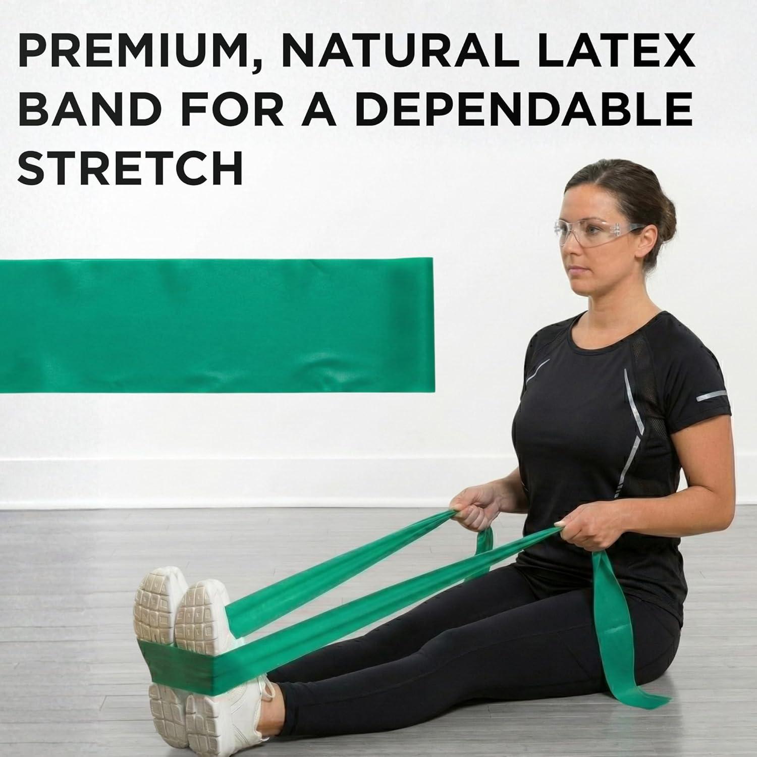 imageTHERABAND Resistance Band Yellow Light 50Yard Roll LatexFree Elastic Band for Exercise Physical Therapy Yoga Pilates Stretching Home Workouts CuttoLength ColorCoded LevelsLevel 3 Heavy Green