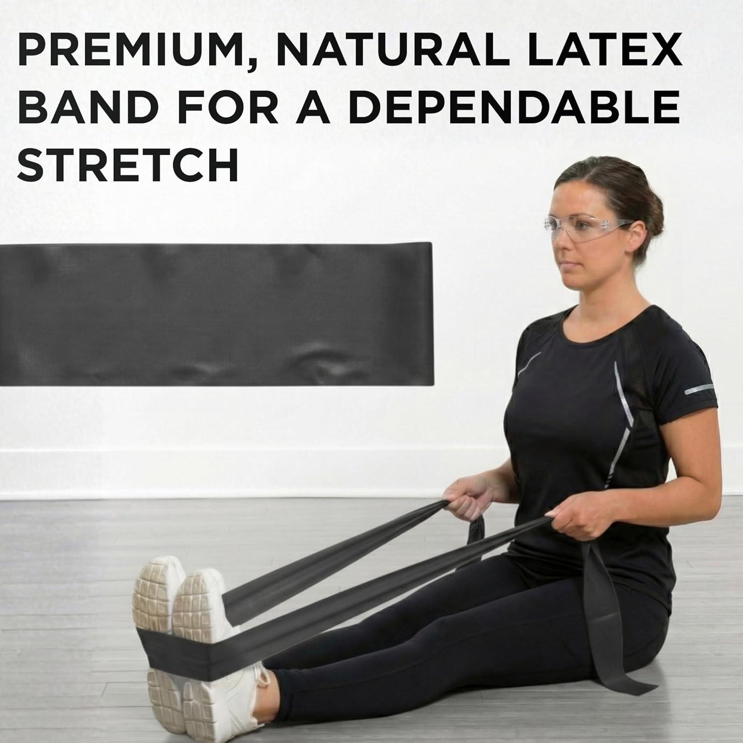 imageTHERABAND Resistance Band Yellow Light 50Yard Roll LatexFree Elastic Band for Exercise Physical Therapy Yoga Pilates Stretching Home Workouts CuttoLength ColorCoded LevelsLevel 5 Special Heavy Black