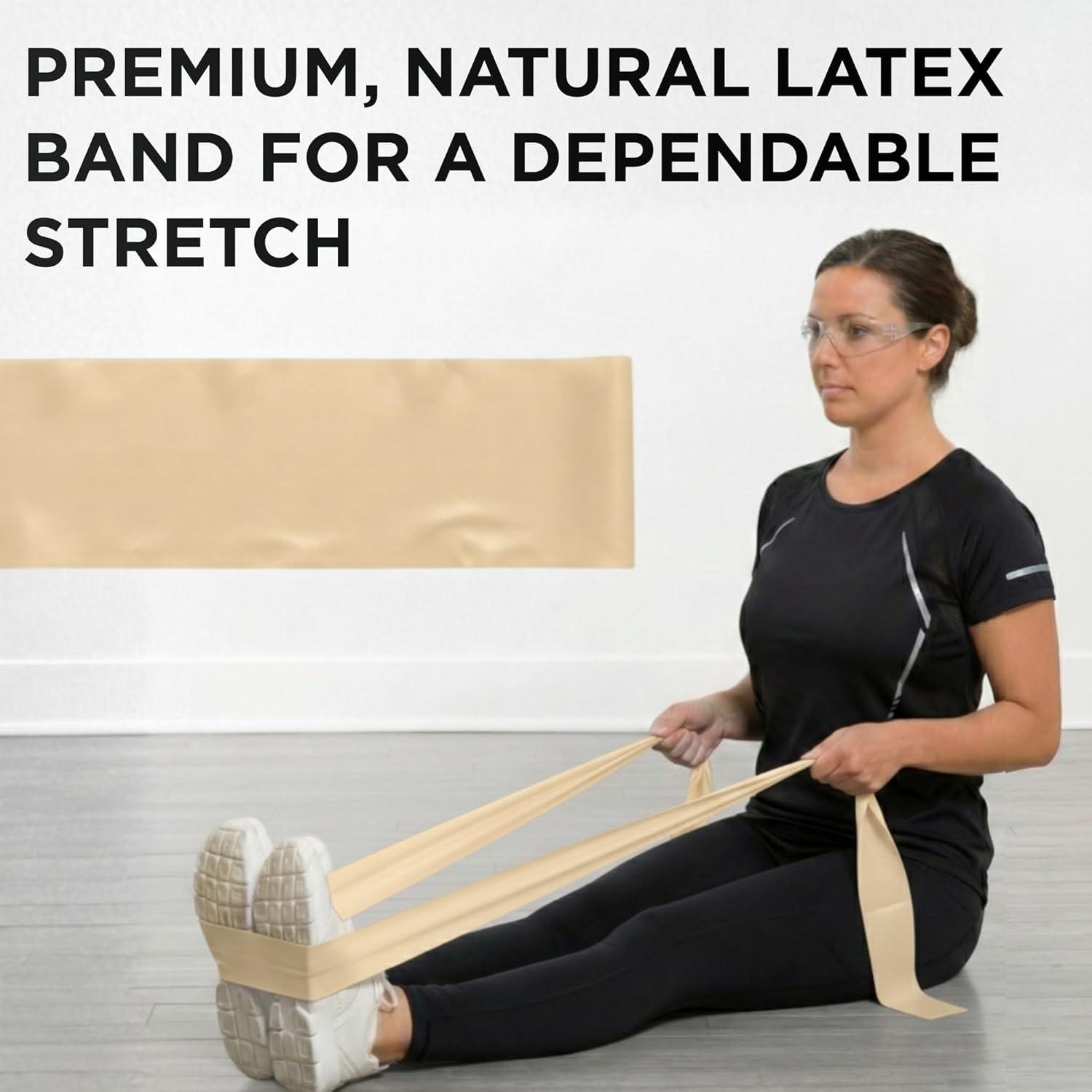 imageTHERABAND Resistance Band Yellow Light 50Yard Roll LatexFree Elastic Band for Exercise Physical Therapy Yoga Pilates Stretching Home Workouts CuttoLength ColorCoded LevelsTan Extra Thin